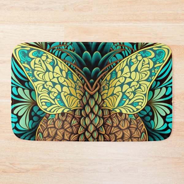 Item preview, Psychedelic Butterfly Pineapple Pattern | Bright Psychedelic | Pineapple Butterfly | Reggae Pattern | Rastafarian Art  awesome design designed and sold by Synthetic-Intel.