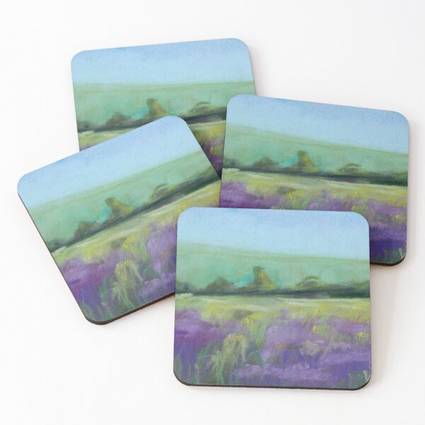 Item preview, Lavender flower field soft pastel painting designed and sold by TiffanyMackay.