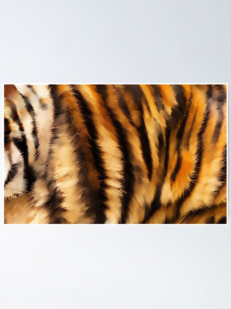 Bright Orange Red & Black Bengal Tiger Stripes Animal Print 