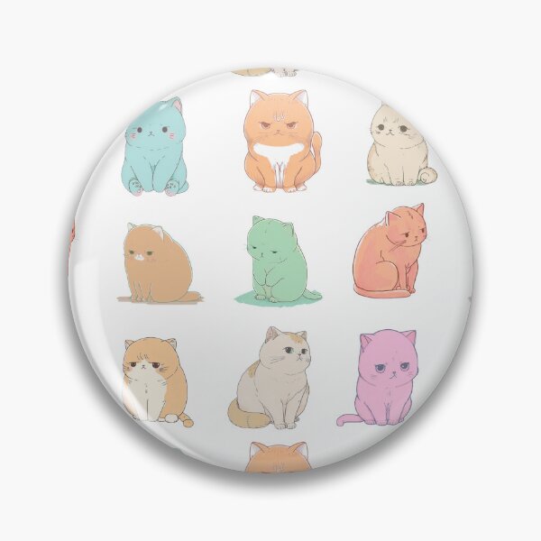 Item preview, Constipated Cats Sticker Set | Valentine's Day Gift | Anxious Cat Nervous Cat Shy Cat | Funny Looking Cat | Pastel Cats designed and sold by Synthetic-Intel.