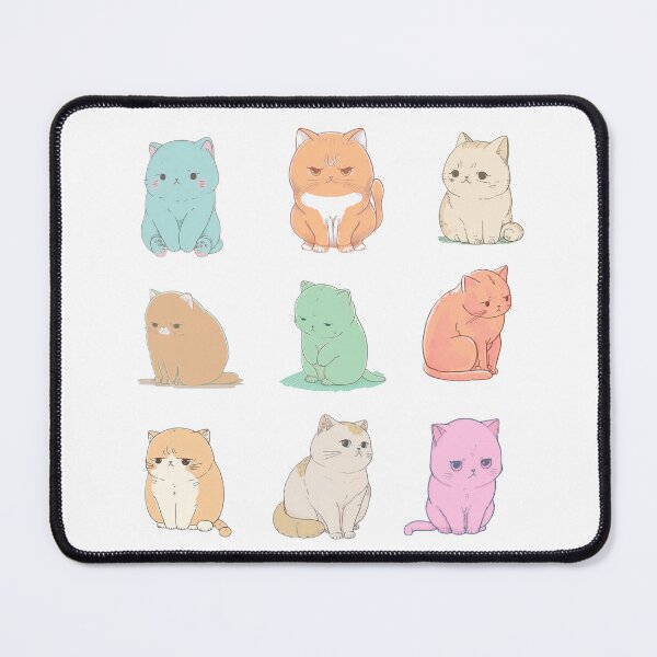 Item preview, Constipated Cats Sticker Set | Valentine's Day Gift | Anxious Cat Nervous Cat Shy Cat | Funny Looking Cat | Pastel Cats designed and sold by Synthetic-Intel.