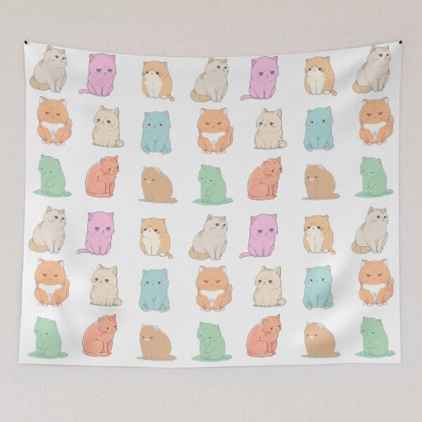 Item preview, Constipated Cats Sticker Set | Valentine's Day Gift | Anxious Cat Nervous Cat Shy Cat | Funny Looking Cat | Pastel Cats designed and sold by Synthetic-Intel.