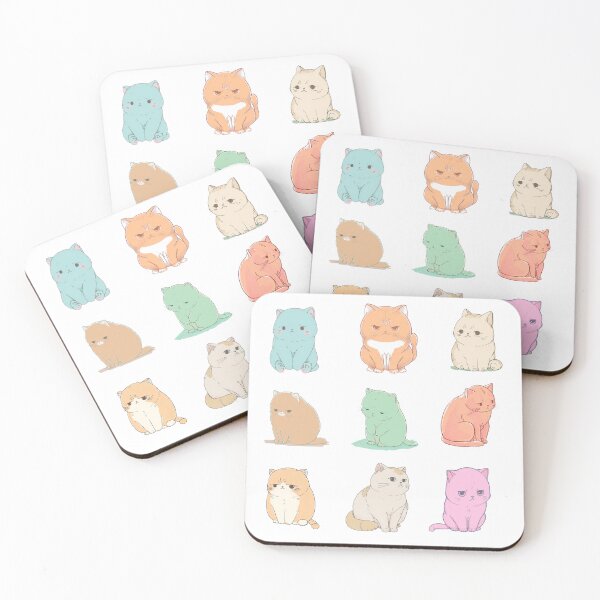 Item preview, Constipated Cats Sticker Set | Valentine's Day Gift | Anxious Cat Nervous Cat Shy Cat | Funny Looking Cat | Pastel Cats designed and sold by Synthetic-Intel.
