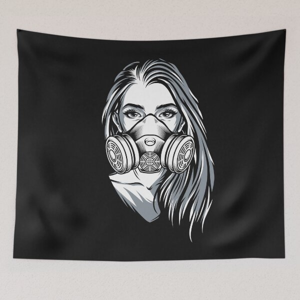 Item preview, Beautiful woman with gas mask - rave designed and sold by ChrisFeil.