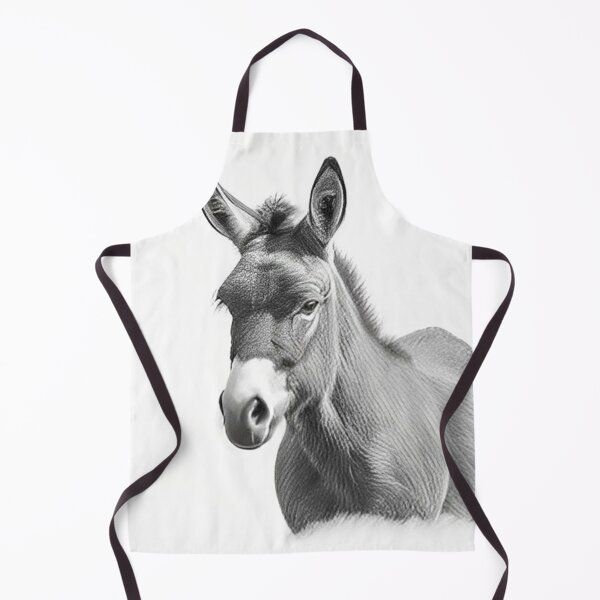 Item preview, Black and white donkey pencil drawing designed and sold by Pencil-Art.