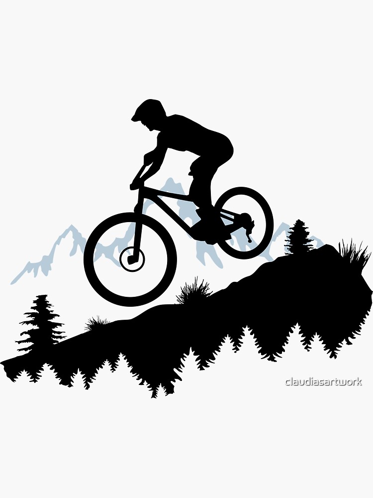 Sticker VTT cycliste Montagne