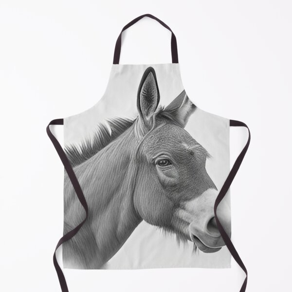 Item preview, Black and white donkey pencil drawing designed and sold by Pencil-Art.