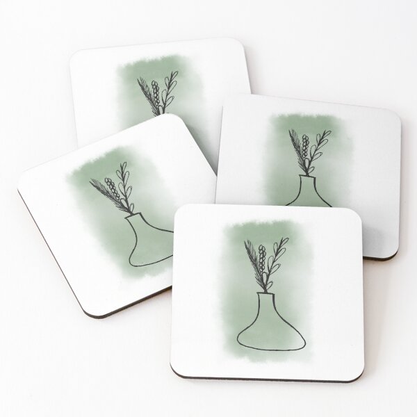 Item preview, Pot plant sketch on green designed and sold by ejmDesignsxox.