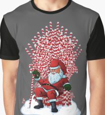 Christmas Is Coming Santa Candy Cane Throne T-Shirt Graphic T-Shirt