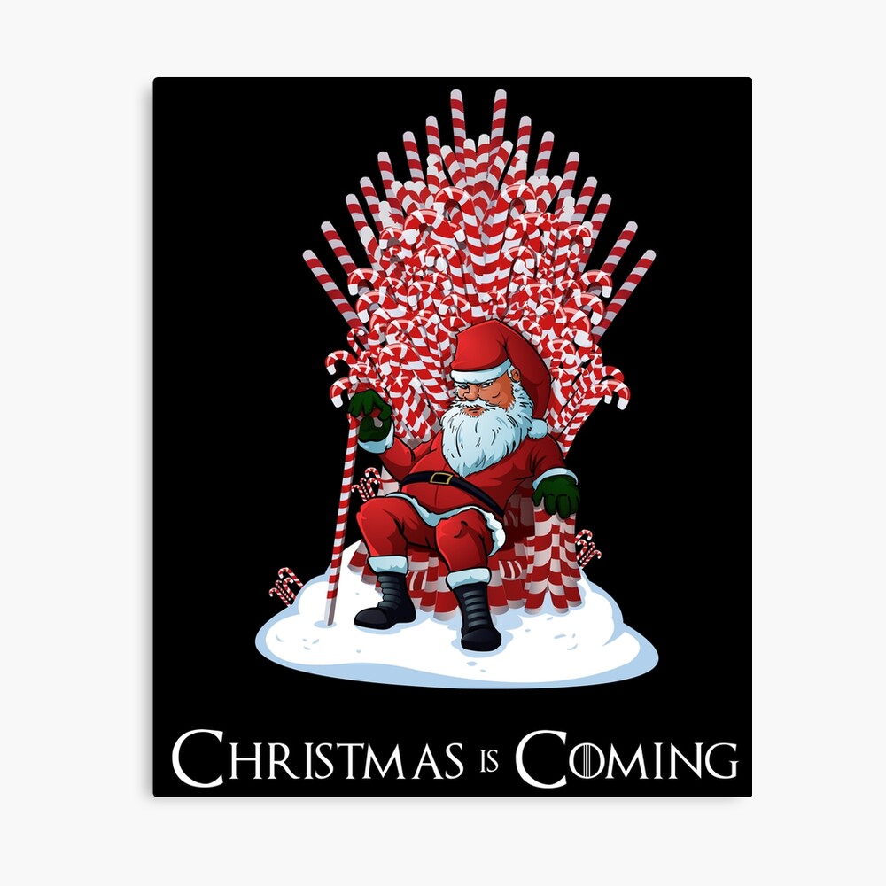 Christmas Is Coming Santa Candy Cane Throne T-Shirt