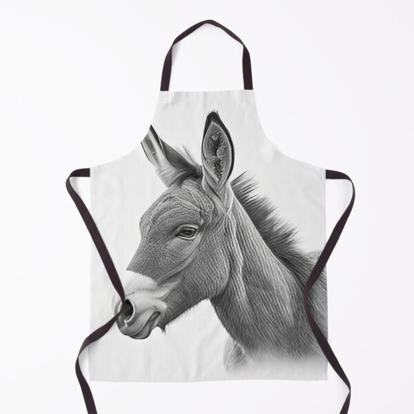 Item preview, Black and white donkey pencil drawing designed and sold by Pencil-Art.