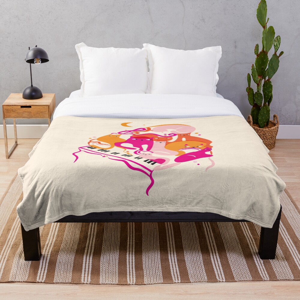 Jazz Cats Throw Blanket