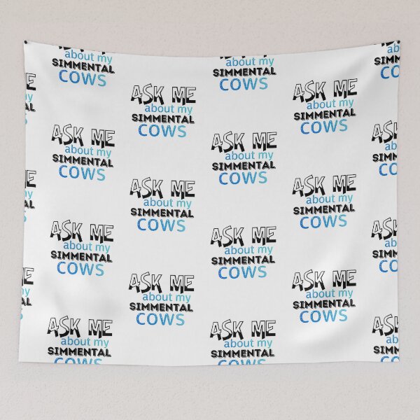 Item preview, White version of Ask me about my Simmental Cows designed and sold by FarmsteadAcers.