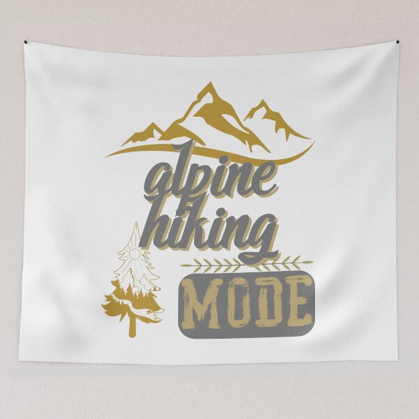 Item preview, alpine hiking mode, forest river sun inside tree pine designed and sold by movie-popcorn.