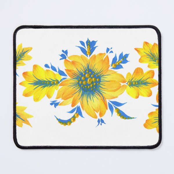 Item preview, Ukrainian art Petrykivka art Ukrainian interesting blue-yellow flowers designed and sold by Sunflower-7.