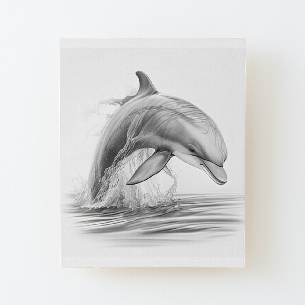 Dolphin drawing isolated hand drawn object Vector Image
