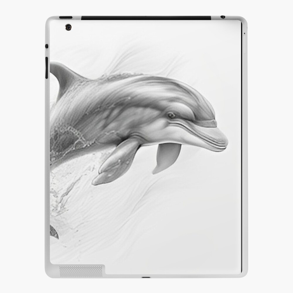 Jumping Grey Dolphins - Pencil | iPad Case & Skin