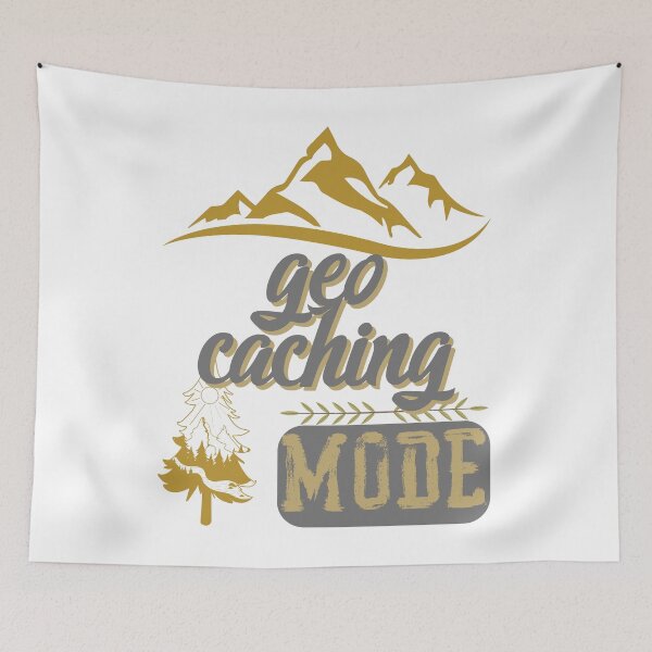 Item preview, geo caching mode, forest river sun inside tree pine designed and sold by movie-popcorn.