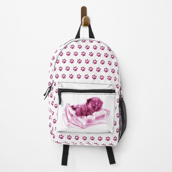 Aperçu de l'œuvre Chaton dans main - version colorisée rose créée et vendue par SylvieG18.