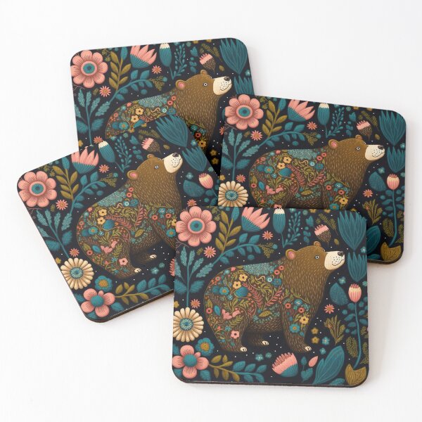Item preview, Beautiful Big Bear Bustling Amongst Blooms and Blossoms designed and sold by AllFolkedUp.