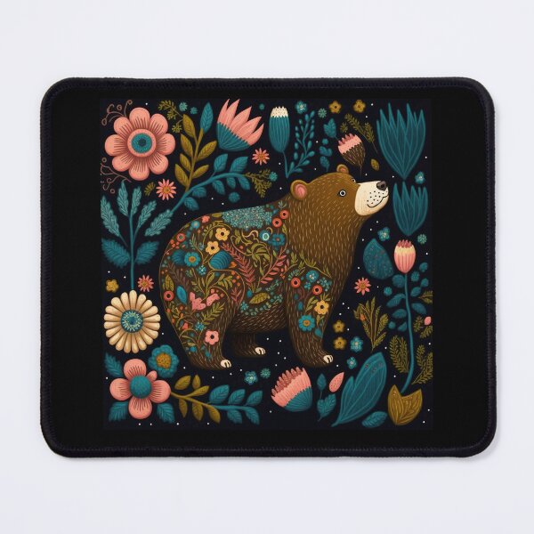 Item preview, Beautiful Big Bear Bustling Amongst Blooms and Blossoms designed and sold by AllFolkedUp.