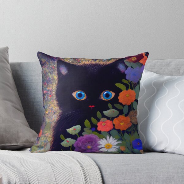 Artikelvorschau, Schwarze Katze in den Blumen entworfen und verkauft von Christophe Henin.