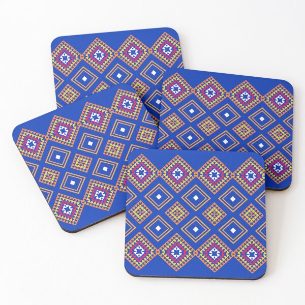 Item preview, Shapes on a blue background pattern  designed and sold by lalylaura.