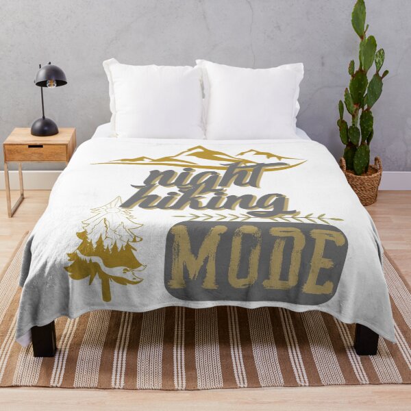 Item preview, night hiking mode, forest river sun inside tree pine designed and sold by movie-popcorn.