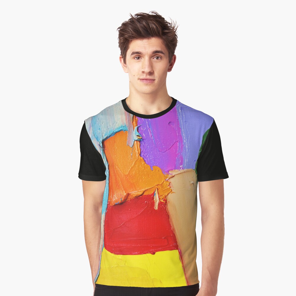 Thick Paint Texture Graphic T-Shirt