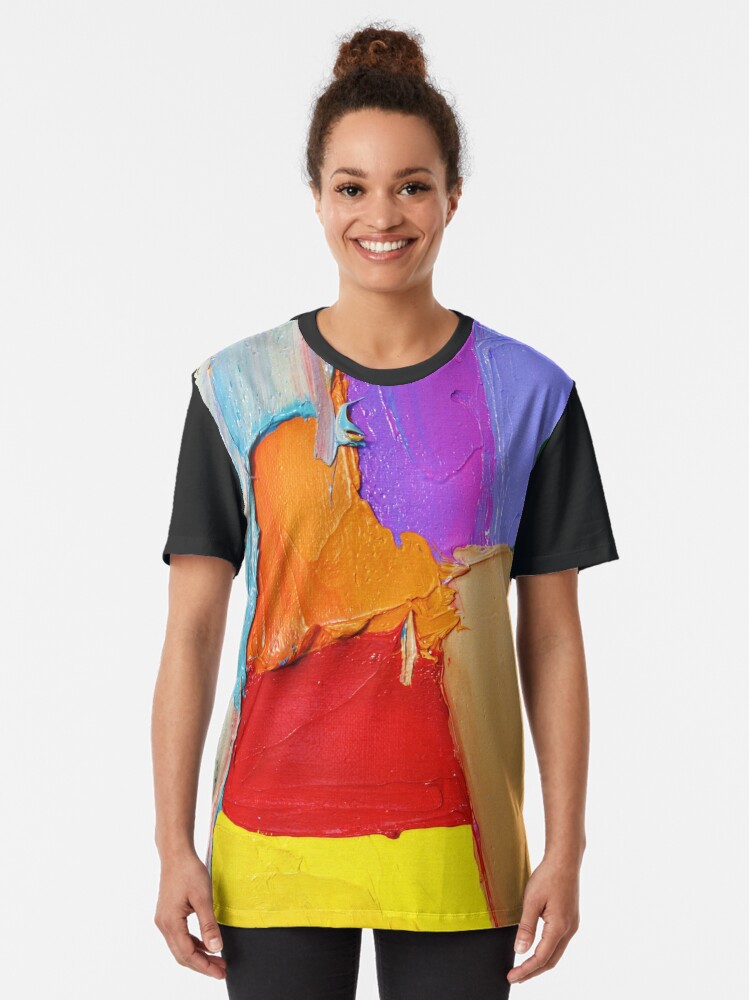 Alternate view of Thick Paint Texture Graphic T-Shirt