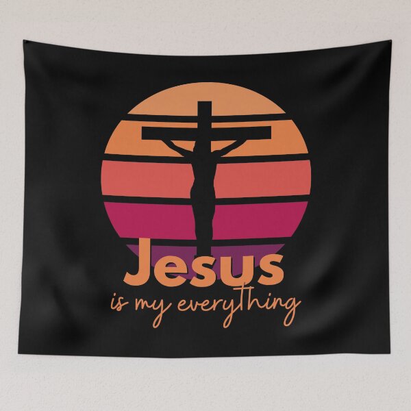 Item preview, Jesus is my everything. Retro Sunset with Silhouette Cross designed and sold by Brasilia.