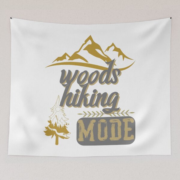 Item preview, woods hiking mode, forest river sun inside tree pine designed and sold by movie-popcorn.
