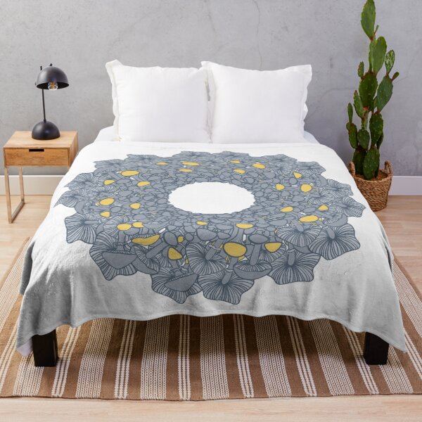 Item preview, Mushroom mandala design in grey and yellow tones designed and sold by MILLDESIGN.