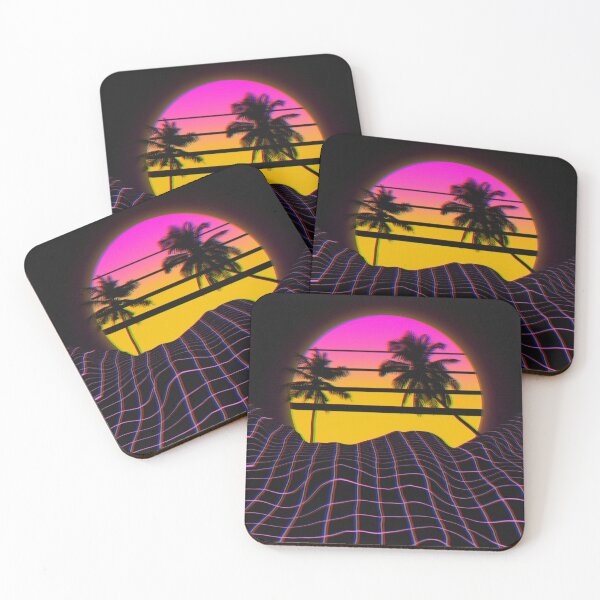 Item preview, 3d Retrowave/Vaporwave with palm trees designed and sold by Patriciapie.