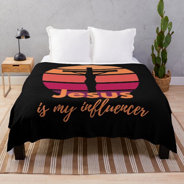 Item preview, Jesus is my influencer. Retro Sunset with Silhouette Cross designed and sold by Brasilia.