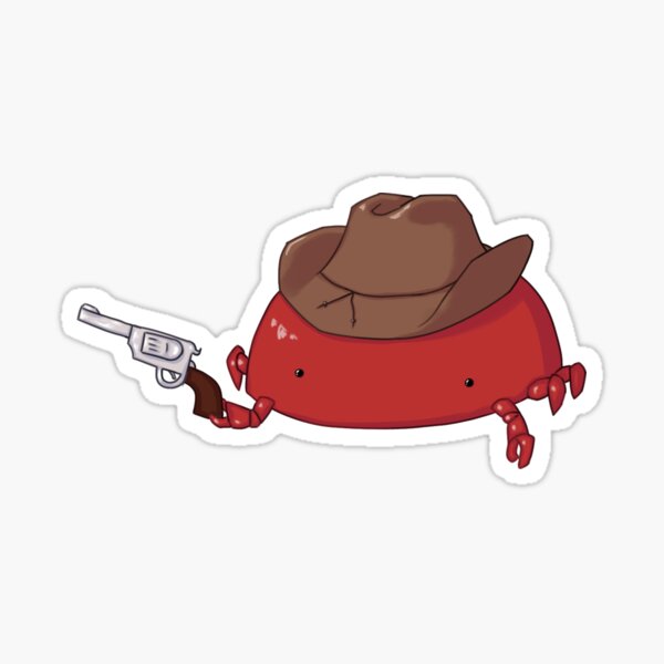 "Cowboy Crab" Sticker for Sale by Jakezdude Redbubble