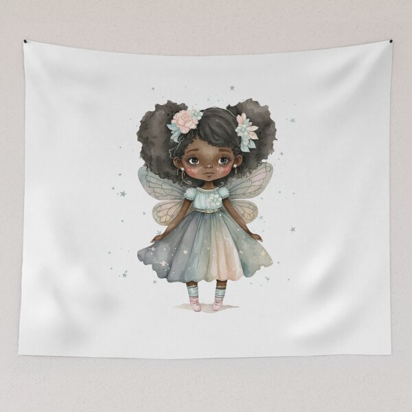 Item preview, Cute Little Magical Fairy Black Girl And Stars designed and sold by Craftpixsy.