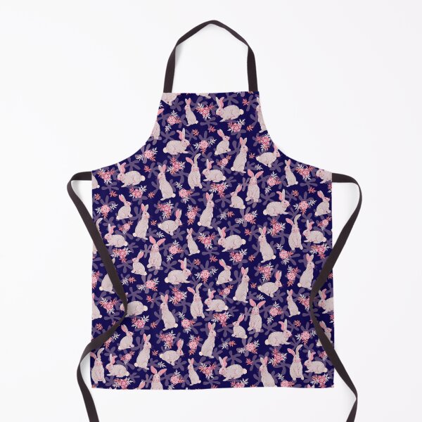 Item preview, Bunnies in Flower Field_Navy designed and sold by ElaMilkoDESIGN.