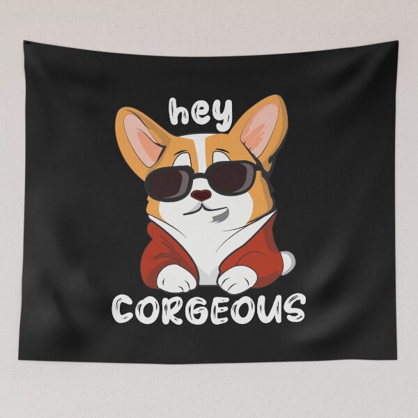 Artikelvorschau, Hey Corgeous - lustiger Corgi-Hund entworfen und verkauft von Ellisano.