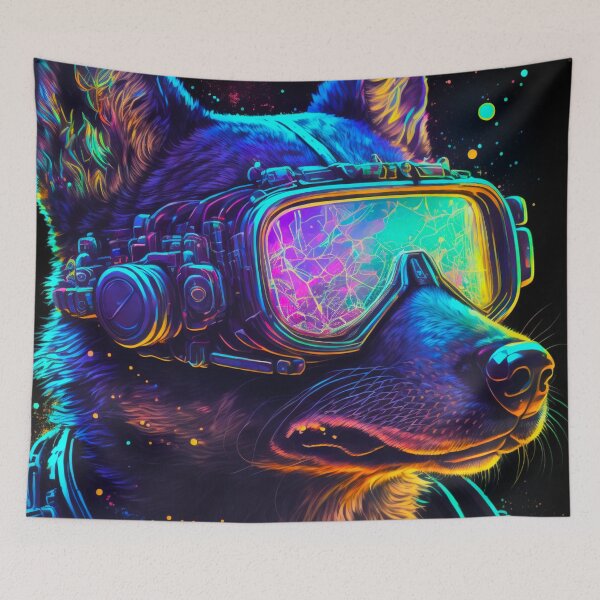 Item preview, Cyberpunk Dog designed and sold by ArtMadeByAI.
