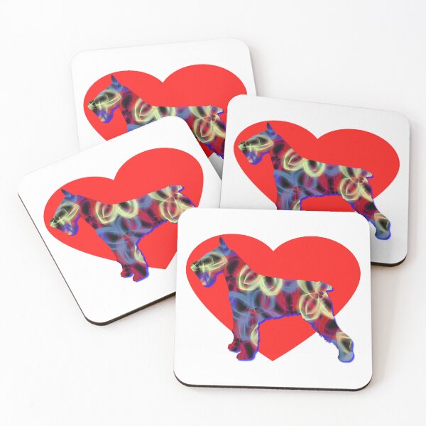 Item preview, I Heart My Schnauzer Dog Neon Butterflies Silhouette  designed and sold by AMSonArt.