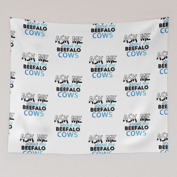 Item preview, White version of Ask me about my Beefalo Cows designed and sold by FarmsteadAcers.