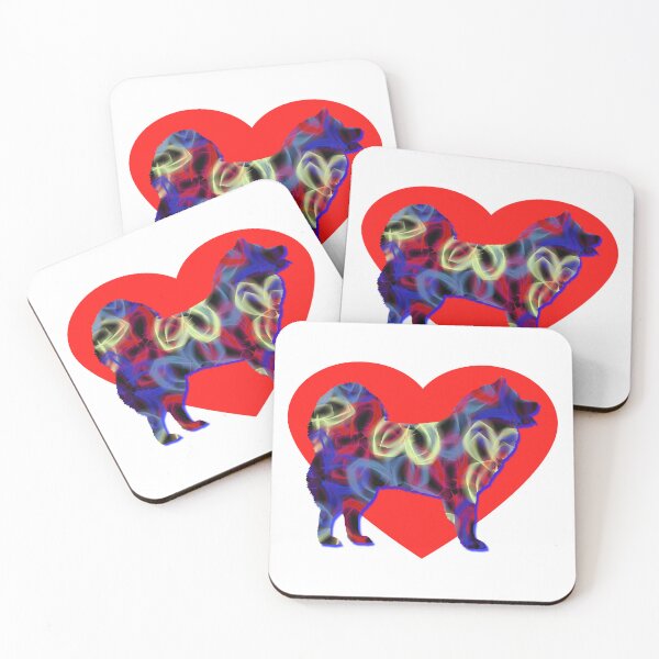 Item preview, I Heart My Samoyed Dog Neon Butterflies Silhouette  designed and sold by AMSonArt.