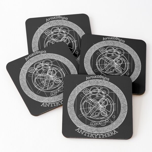 Item preview, Antikythera Mechanism, White Line Drawing designed and sold by SymbolGrafix.