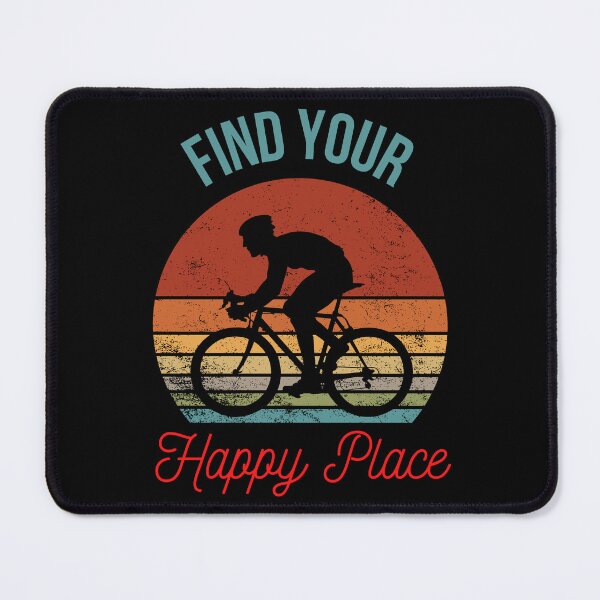 Item preview, Find Your Happy Place: Retro Sunset Bicyclist Silhouette designed and sold by BuyByButterfly.