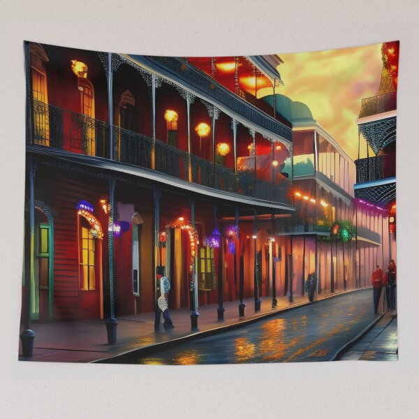 Item preview, Bourbon Street - New Orleans - AI Art designed and sold by Lola Mystique Boutique.