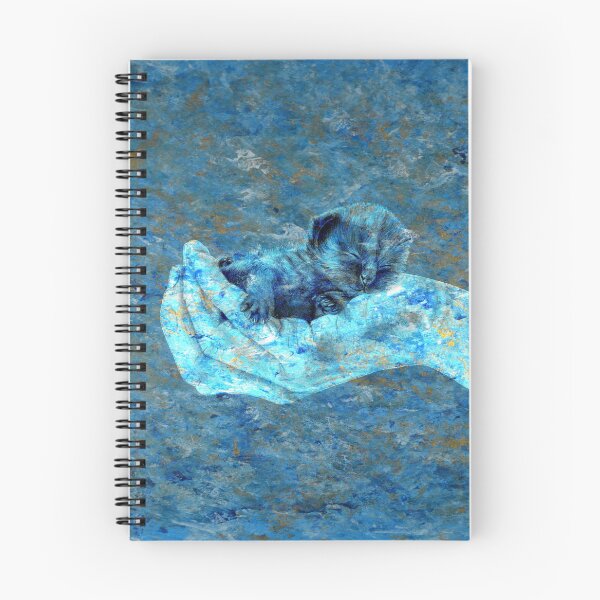 Artikelvorschau, Kätzchen in der Hand - marmorierte blaue Goldversion entworfen und verkauft von SylvieG18.