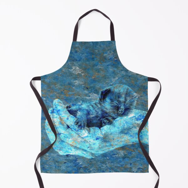 Artikelvorschau, Kätzchen in der Hand - marmorierte blaue Goldversion entworfen und verkauft von SylvieG18.