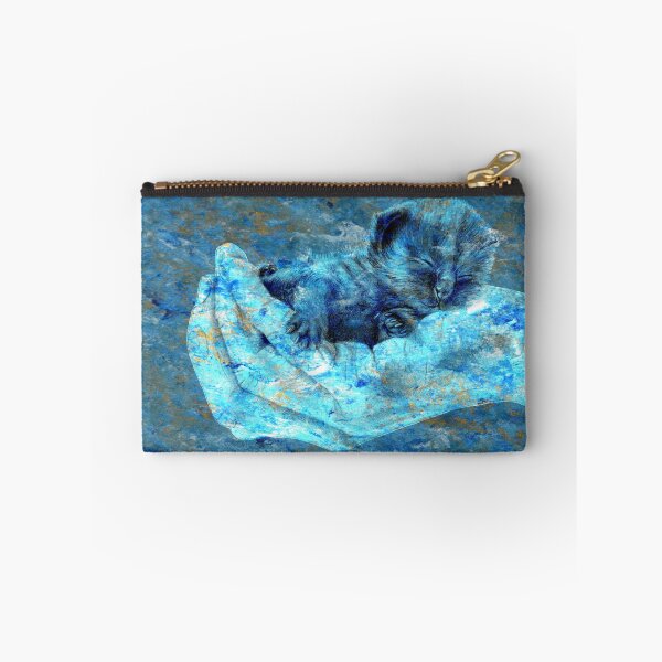 Artikelvorschau, Kätzchen in der Hand - marmorierte blaue Goldversion entworfen und verkauft von SylvieG18.