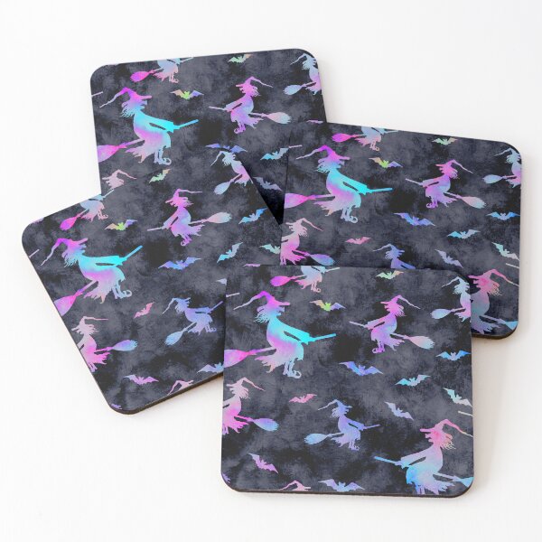 Item preview, Silhouettes of smiling wicked witches flying on broomsticks designed and sold by olgersart.